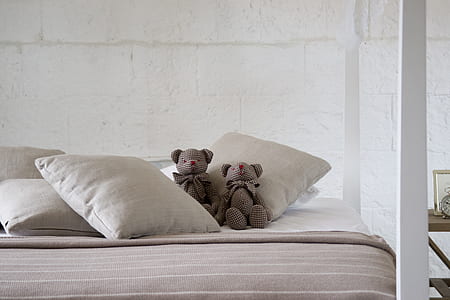 two gray bear knit dolls thumbnail