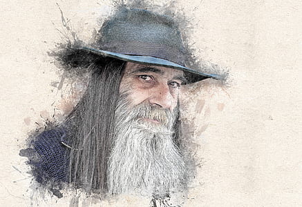 painting of man wearing hat thumbnail