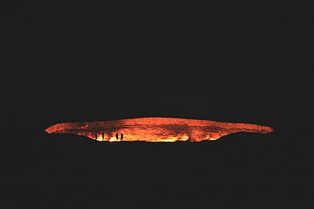 volcano, silhouette people, silhouette, people, black, no people thumbnail