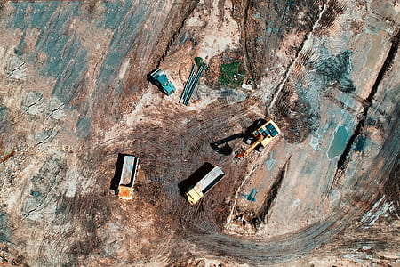 Bird's Eye View Photo Of Heavy Equipment On Construction Site thumbnail