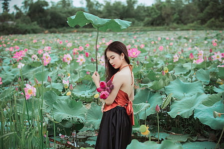 person, woman, flowers, girl thumbnail