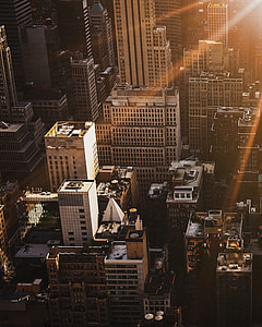 aerial photography of building during sunset thumbnail