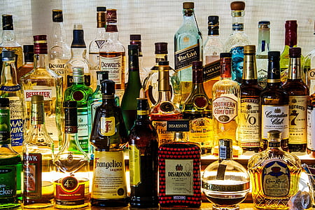 assorted glass liquor bottle lot thumbnail