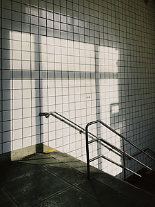 gray stairs with silver-colored balustrade thumbnail
