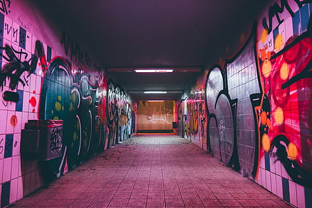 hallway with graffiti thumbnail