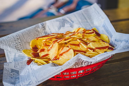 plate, potatoes, blur, chips thumbnail