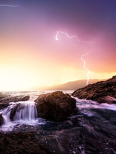 timelapse photography of cascading waterfalls thumbnail