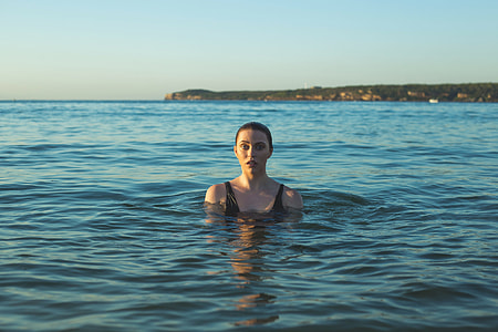 woman in black swimsuit on beach photo during daytime thumbnail