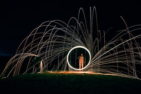light, long-exposure, man, night, person thumbnail