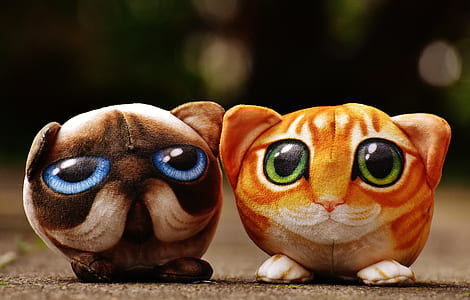brown and orange cat plush toys thumbnail