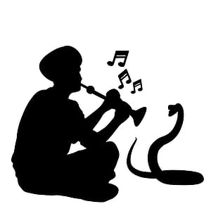 Illustration of snake charmer. thumbnail
