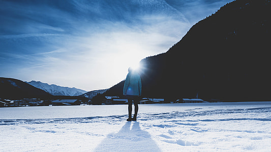 person standing on snowfield thumbnail