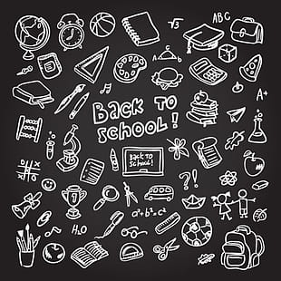 Graffiti school elements vector material ai file