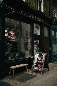 Gray and Brown Nails Coffee Sandwich Signage Near the Coco & Rachel Shop thumbnail