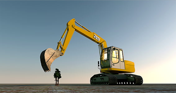 yellow and black excavator during daytime thumbnail