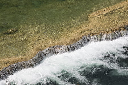 aerial photography of flowing river thumbnail