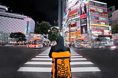person standing on pedestrian lane thumbnail