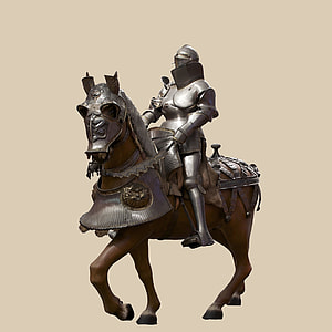 knight riding horse figurine thumbnail