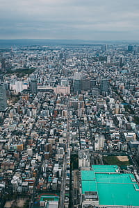 high angle photo of urban city thumbnail