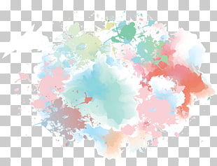 Watercolor painting Euclidean , Hand-painted watercolor background Blue Dream, teal and brown abstract painting PNG clipart