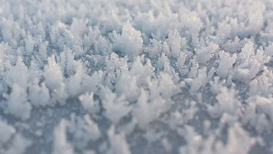 close-up photography of white ice crystals thumbnail