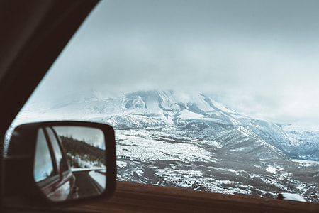 closeup photo of vehicle's wing mirror thumbnail