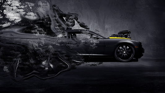 black Chevrolet Camaro illustration thumbnail