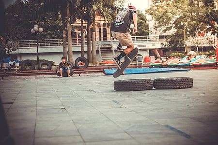 man playing with skateboard thumbnail