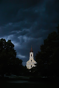 selective color photo of white cathedral thumbnail