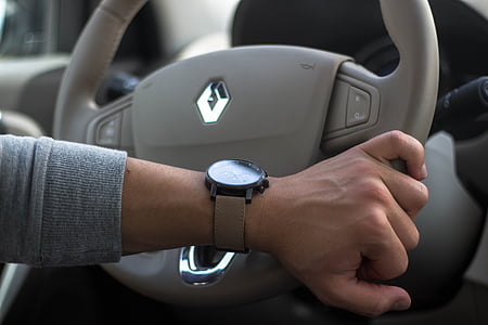 person holding gray Renault steering wheel thumbnail