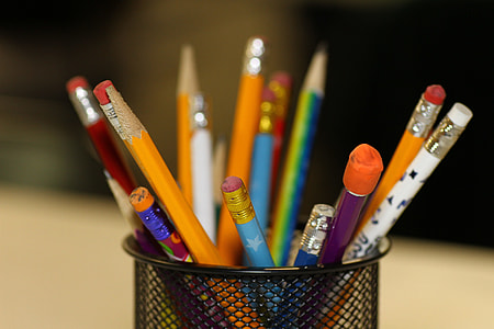 assorted-color pencil on pen organizer thumbnail