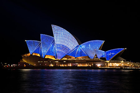 Sydney Opera House lighted Up at night in New South Wales, Australia thumbnail