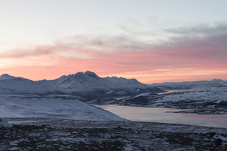 glacier mountains and river during daytime thumbnail