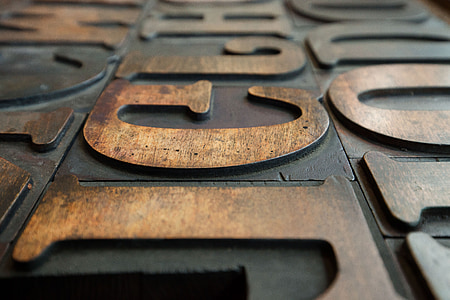 letters, wooden alphabet letters, mirrored, serifs, book printing, font thumbnail