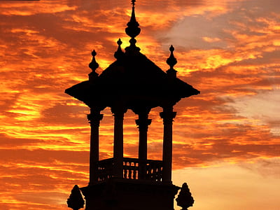 national palace, palau nacional, palace, abendstimmung, twilight, afterglow thumbnail