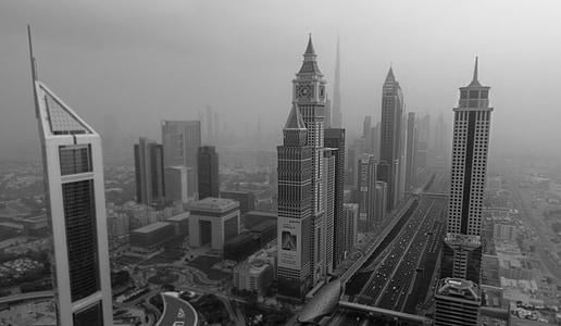 grayscale photography of city scape thumbnail
