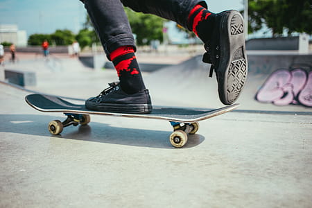 A focused view of skateboarder s feet on the ramp thumbnail