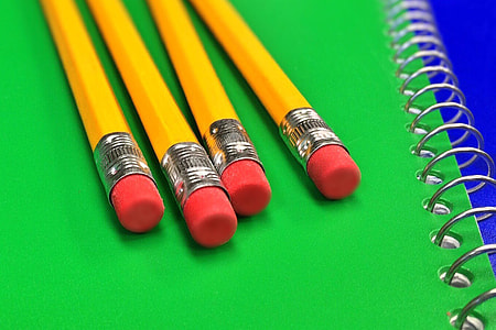 School pencils on desk thumbnail