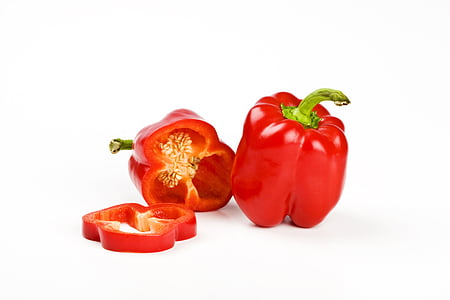 two red bell pepper vegetables thumbnail