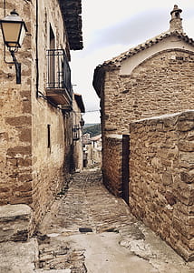 pathway in between brick buildings thumbnail