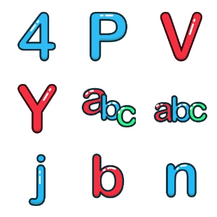 letters and numbers svg vector icon sets