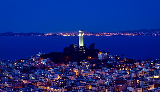 aerial view photo of lighted buildings thumbnail