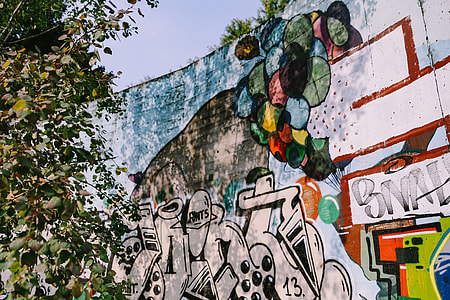 Urban graffiti on the city streets thumbnail