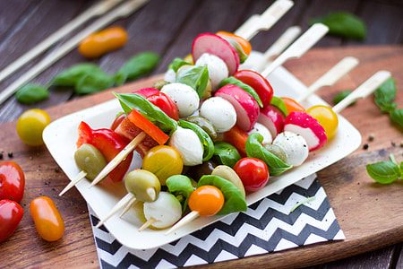 assorted fruits and vegetables on stick thumbnail