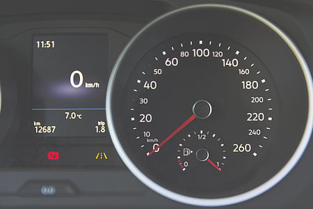 gray and black car cluster gauge reading at 0 thumbnail