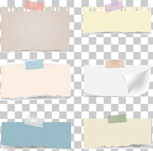 Paper Post-it note Sticker Adhesive tape, Paper tearing effect sticker, six note s PNG clipart