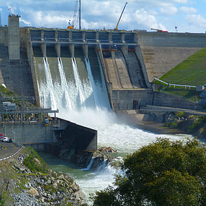 flashing water coming from dam thumbnail
