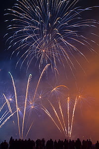 long-exposure photography of fireworks at night thumbnail
