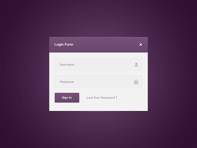 Login Form PSD psd file
