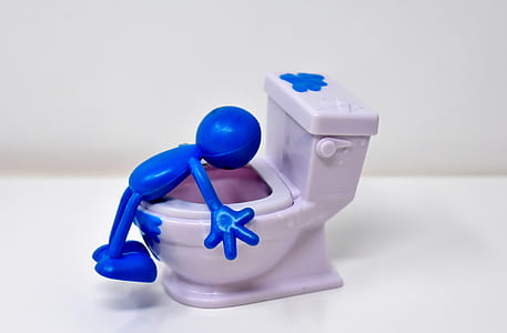 white and blue toilet plastic toy thumbnail